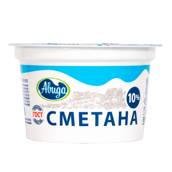 Сметана Авида 10%, 170 гр