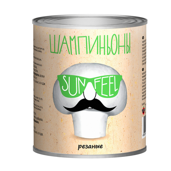 Шампиньоны резаные Sunfeel, 850 мл