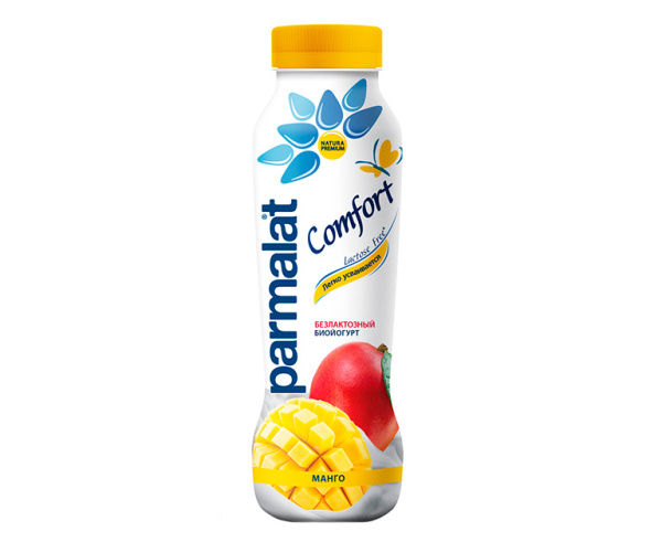 Биойогурт питьевой Parmalat Comfort Манго 1,5%, 290 гр.
