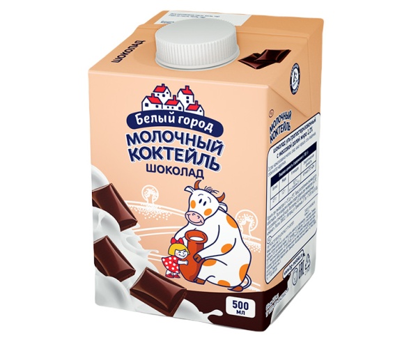 Молочный коктейль Белый Город Шоколад 1,2%, 500 мл