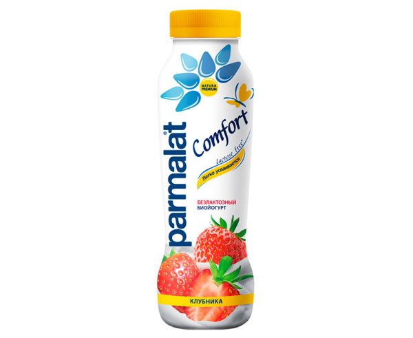 Биойогурт питьевой Parmalat Comfort Клубника 1,5%, 290 гр.