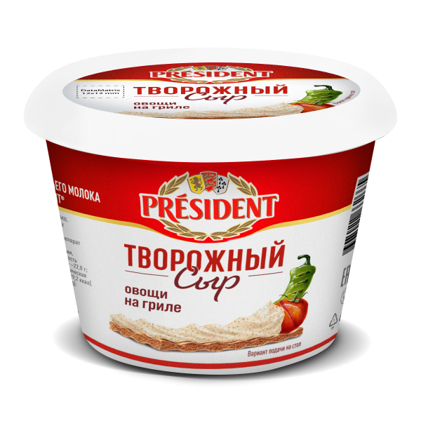 Сыр творожный "Овощи на гриле" President 54%, 140 г