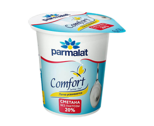 Сметана безлакт.Comfort Parmalat 20% 300 г