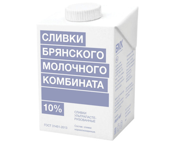 Сливки БМК ультрапастеризованные 10%, 500 мл
