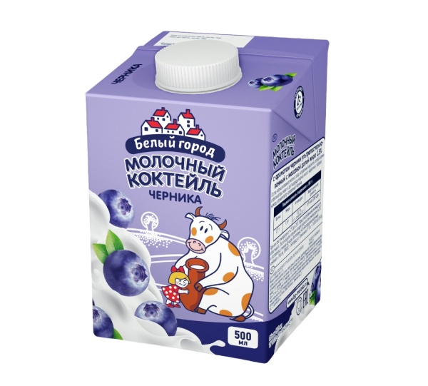 Молочный коктейль Белый Город Черника 1,5%, 500 мл