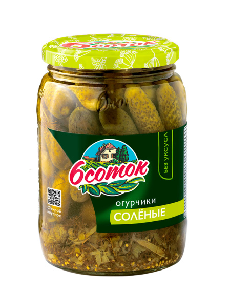 Огурчики соленые 6 соток, 720 мл (12/1)