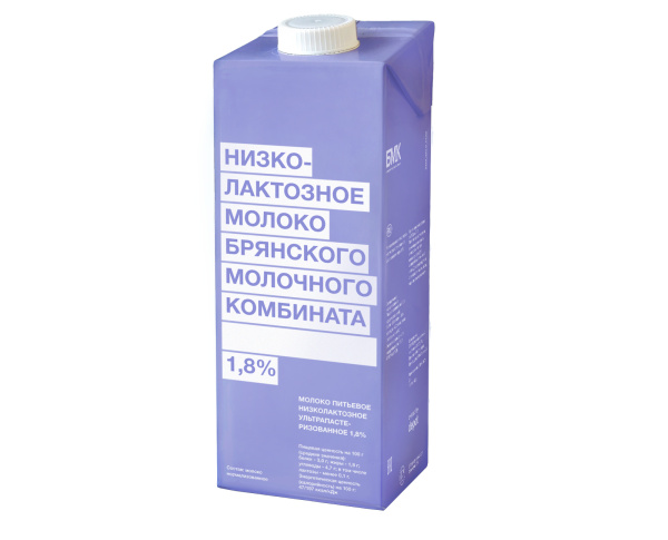 Молоко ультрапастеризованное низколактозное БМК 1.8%, 975 мл