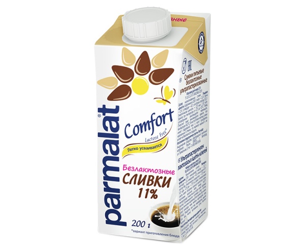 Сливки ультрапастер. безлактозные 11% 200мл Parmalat (12/min3)/Пармалат