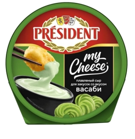 Сыр плавленый My Cheese со вкусом васаби President 51%, 125 г