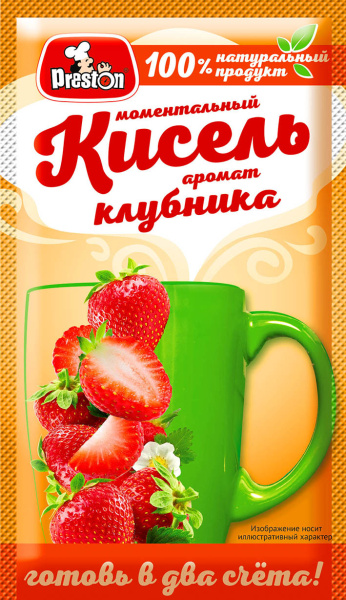 Кисель моментальный Pr.Preston с ароматом клубники, 30 гр