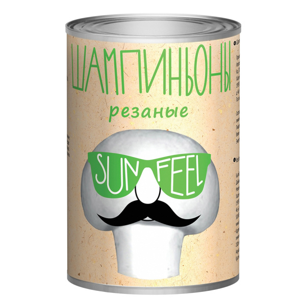 Шампиньоны резаные Sunfeel, 425 мл