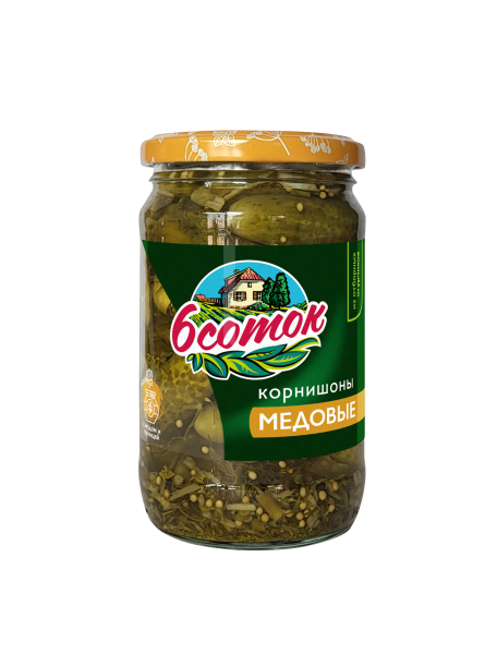 Корнишоны медовые 6 соток, 720 мл (6/1)