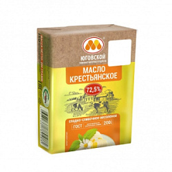 Масло сладко-сливочное "Крестьянское" 72,5%, 200гр