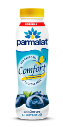Биойогурт питьевой с голубикой Parmalat Comfort б/лакт. 1,5%, 290 г