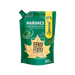 Майонез EFKO FOOD Special 67%, 800 мл.