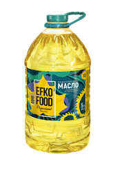 Масло подсолнечное раф. EFKO FOOD, 5 л