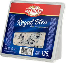 Сыр с голубой плесенью Royal Bleu President 55%, 125 г