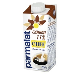Сливки ультрапастеризованные Parmalat Chef 11%, 200 мл