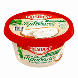 Сыр творожный с прованскими травами Прованс President 60%, 120 г