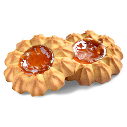 Печенье сдобное Баба Маня курабье с персиковой начинкой, 4,3 кг 