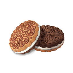 Печенье-сендвич со сливочным кремом Внучка двухцветное, 3,5 кг