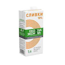 Сливки ультрапастеризованные ЭкоНива Professional Line 10%, 1л