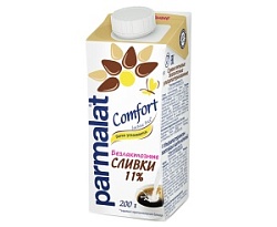 Сливки ультрапастеризованные Parmalat Comfort безлактозные 11%, 200 мл