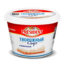 Сыр творожный Сливочный President 56%, 140 г