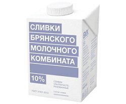 Сливки БМК ультрапастеризованные 10%, 500 мл