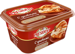 Сыр плавленный с грибами President 45%, 400 г