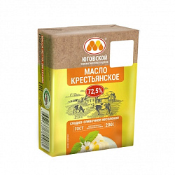 Масло сладко-сливочное "Крестьянское" 72,5%, 200гр