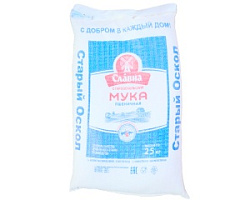 Мука Старооскольская пшеничная хлебопекарная В/С, 25 кг