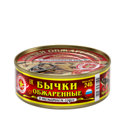 Бычки обжаренные в томатном соусе "Вкусные Консервы", 240 гр