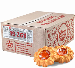 Печенье сдобное Баба Маня курабье с персиковой начинкой, 4,3 кг 