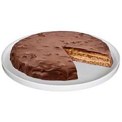 Торт Миндальный с хрустящей карамелью и шоколадной глазурью, 820 гр (нарезка)