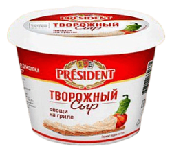 Сыр творожный "Овощи на гриле" President 54%, 140 г