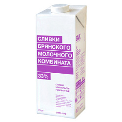 Сливки для взбивания БМК ультрапастеризованные 33%, 1 л