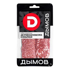 Ассорти колбас с/к Коньячная и Австрийская в нарезке Дымов, 90 г
