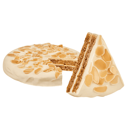 Торт с миндалём и белой глазурью, 820 гр