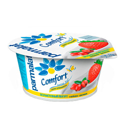 Йогурт густой Parmalat Comfort Клубника-Шиповник 3%, 130 г