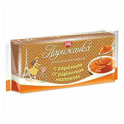 Вафли с варёной сгущёнкой Парижанка, 210 г
