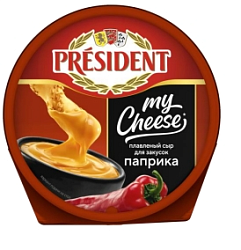 Сыр плавленный My Cheese Паприка 53% President, 125 г