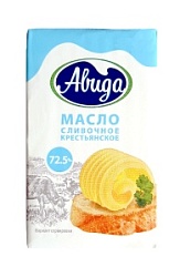 Масло сливочное "Крестьянское"  Авида 72.5%, 180 гр