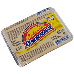 Янтарный мир продукт плавленный сыросодержащий ,с ЗМЖ  "Любимая Омичка", 50%, 80 г