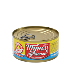 Тунец рубленный EXTRA натуральный "Вкусные Консервы", 185 гр