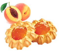 Печенье сдобное Баба Маня, курабье с персиковой нач., 285 гр