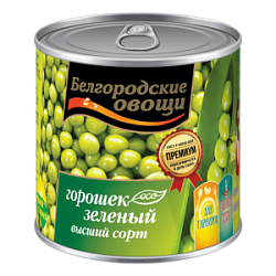 Горошек зеленый Белгородские овощи, 200 гр