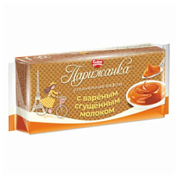 Вафли с варёной сгущёнкой Парижанка, 210 г