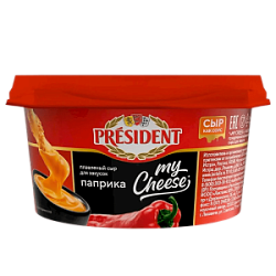 Сыр плавленный My Cheese Паприка 53% President, 125 г