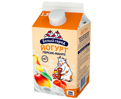 Йогурт питьевой Персик-Манго 1,5% Белый Город, 500 г